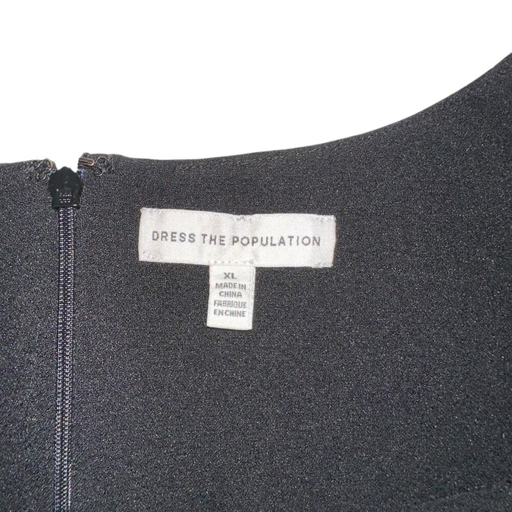 Dress the Population Elle Sweetheart Neck Sleeveless Sheath Black Midi Dress XL - Picture 5 of 9